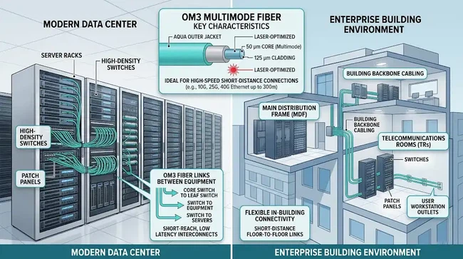 OM3 multimode fiber used in data center links@dimifiber OM3 multimode fiber used in data center links@dimifiber